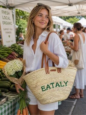 Vanerra Eataly Straw Market Tote